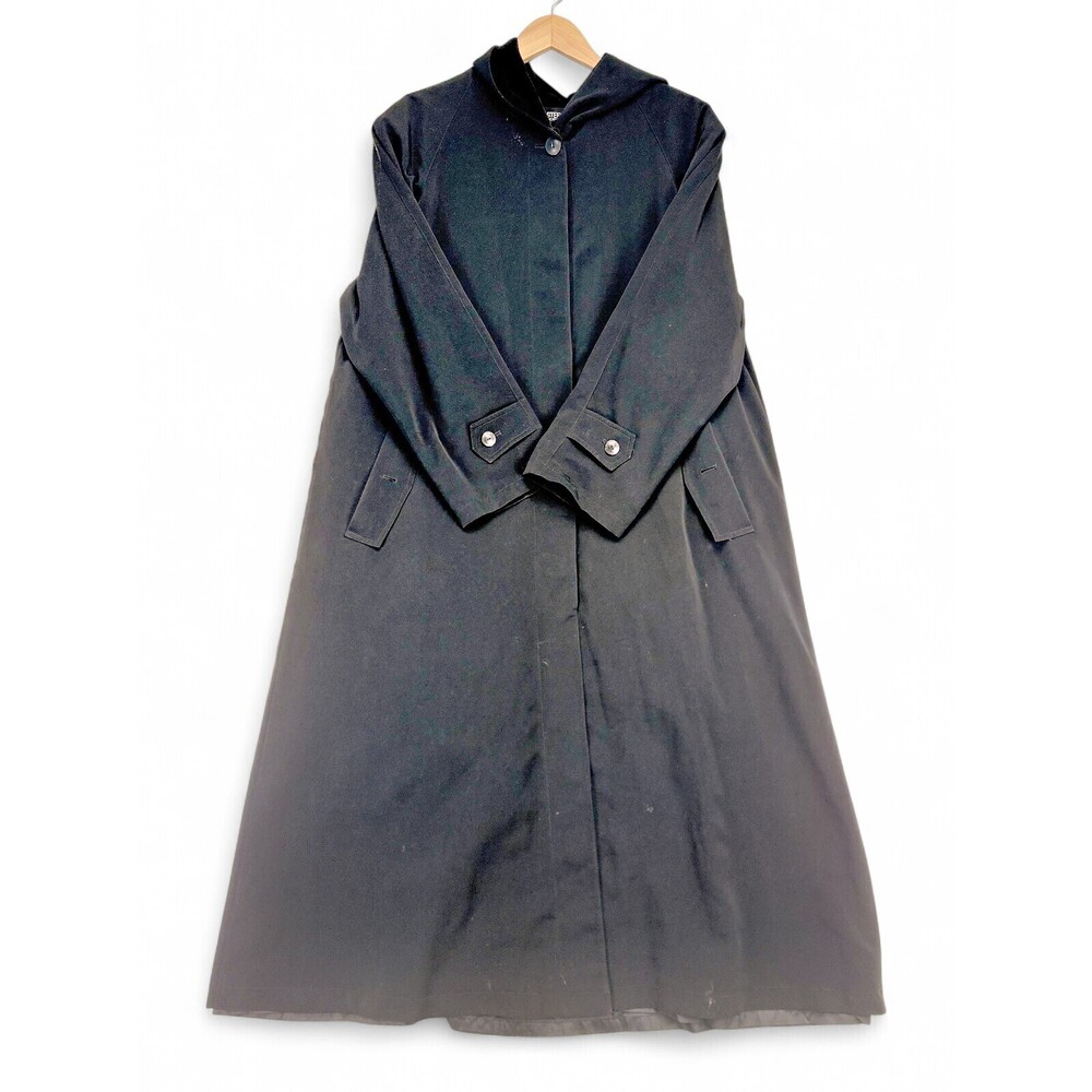 Forecaster of Boston Black Hooded Trench Coat Sz 12‎